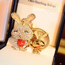 萌趣隨身 MOMO兔子鑰匙扣，韓國創意汽車鑰匙鏈，點亮女士時尚生活