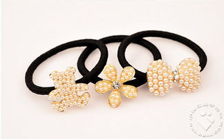 小珍珠水鉆蝴蝶結頭飾甜美發繩 限時搶購，3.9元虧本包郵，買三送一！